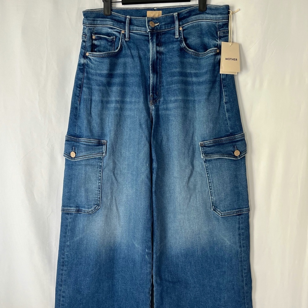 NWT Mother Undercover Cargo Sneak Jeans (Wash: opposites attract) Size 30 - Picture 2 of 13